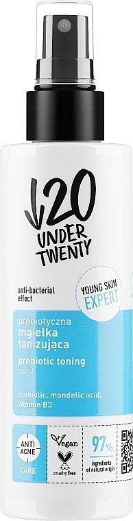 Probiotic Toning Face Spray Under Twenty Anti! Acne Prebiotic Toning Mist תרסיס פנים מונע אקנה עם פרוביוטיקה Under Twenty – תרסיס טונר פרה-ביוטי למיצוק ולחות